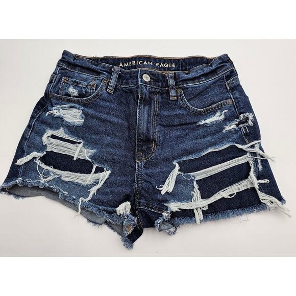 American Eagle Outfitters Pants - American Eagle Outfitter Women's 4 Dark Wash Strigid Cutoff Mom Jean Short